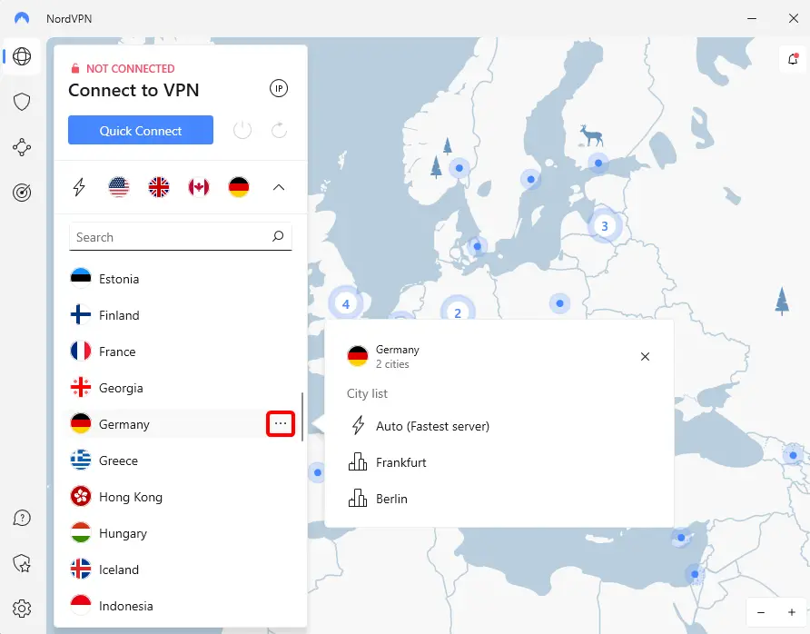 adittional country options on win 10 NordVPN.webp