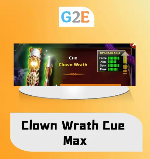 8BP Clown Wrath Cue Max (Minimum 1800 cash to buy)  | Top-Up in your account 