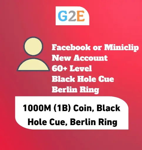 8BP 1000M (1B)  Coins, 60+ Level with Berlin Ring and Black Hole Cue + All Table Unlock | New Account 