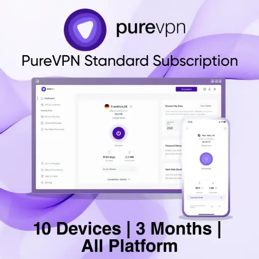PureVPN Standard Subscription - 10 Devices | 3 Months
