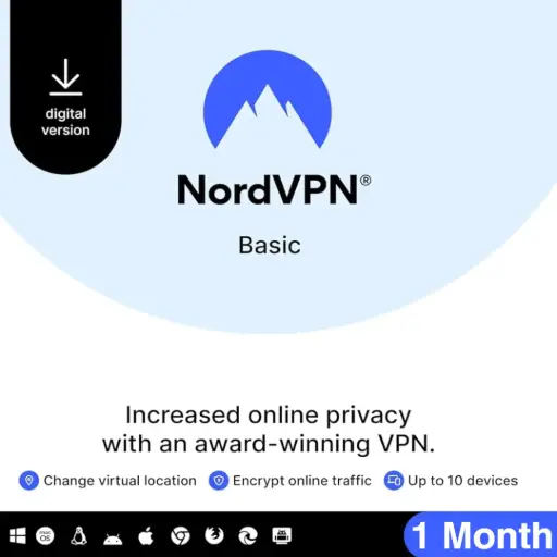 NordVPN Complete Standard VPN Service - 10 Devices | 1 Month