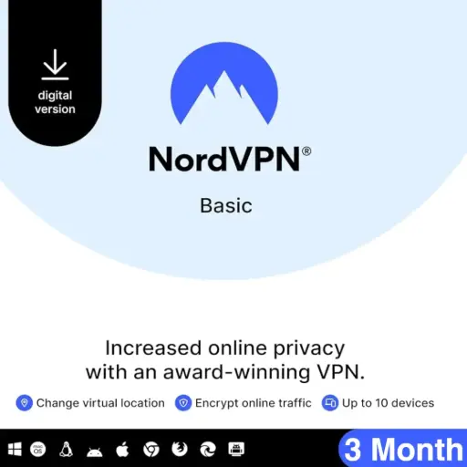 NordVPN Complete Standard VPN Service - 10 Devices | 3 Month 